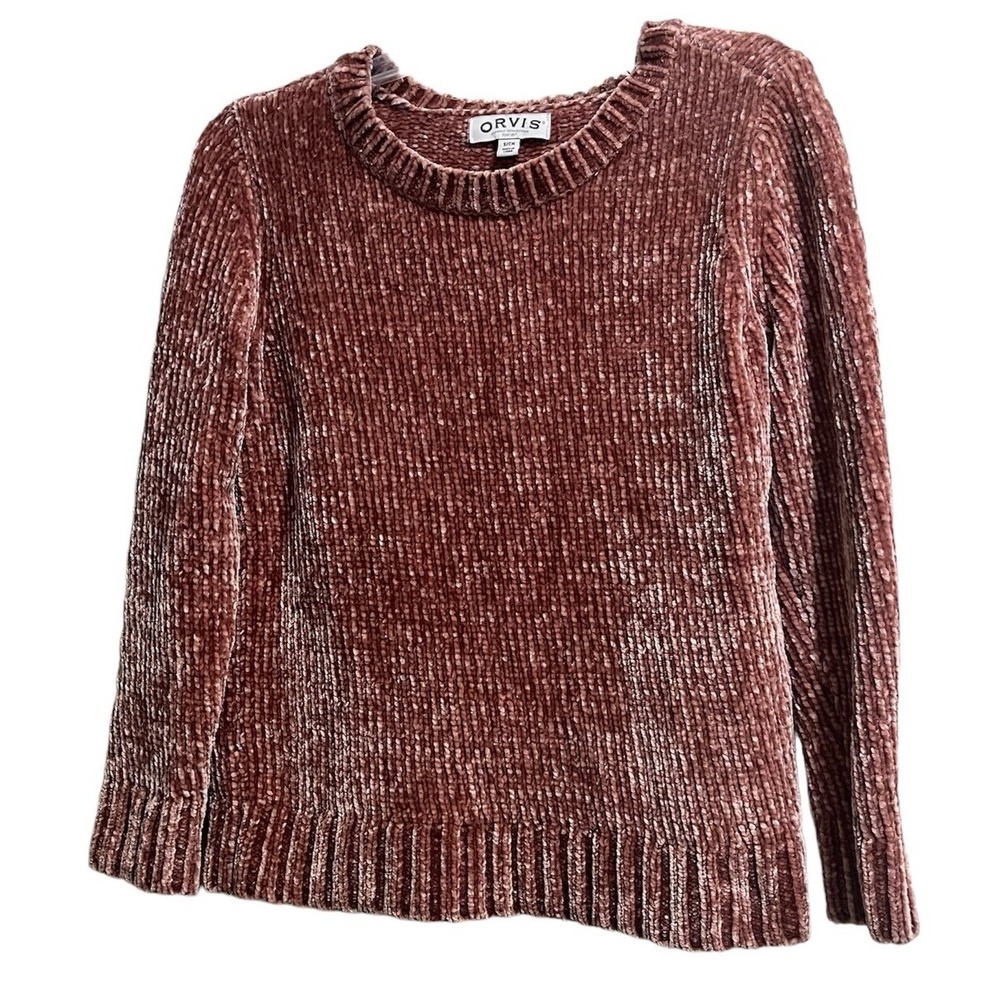 Orvis Classic Collection Women's Sweater S Round Neck Long Sleeve  Mauve Soft